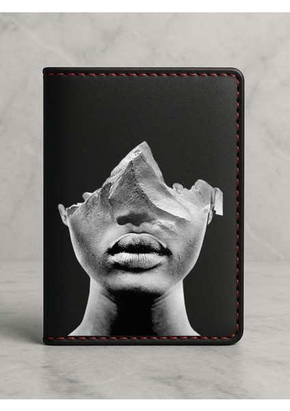 Ruhsat Koruyucu Baskılı Kart Bölmeli Siyah Vinlex Deri Ruhsat Kabı Kılıfı Çoklu Pozlama