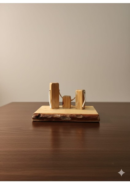 Anne Baba Çocuk Dekoratif Ahşap Biblo Ölümsüz Sevgi fiyatları