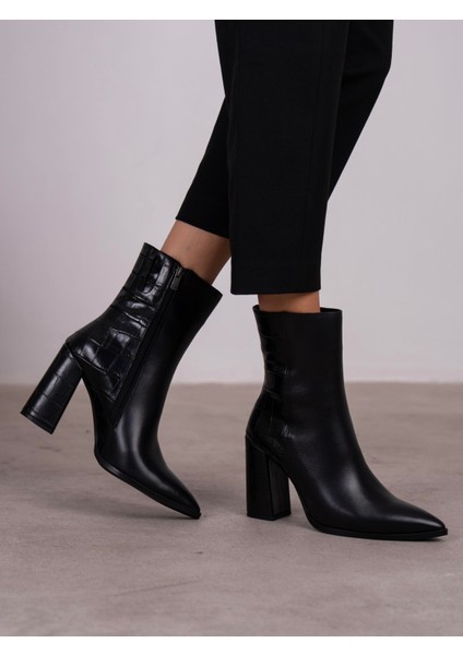 Frina Siyah Hakiki Deri Kadın Bot indirimleri