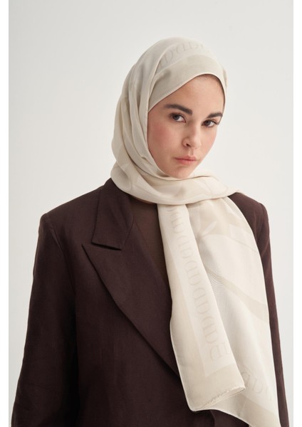 Aura Monogram Floş Şal Krem fırsatları