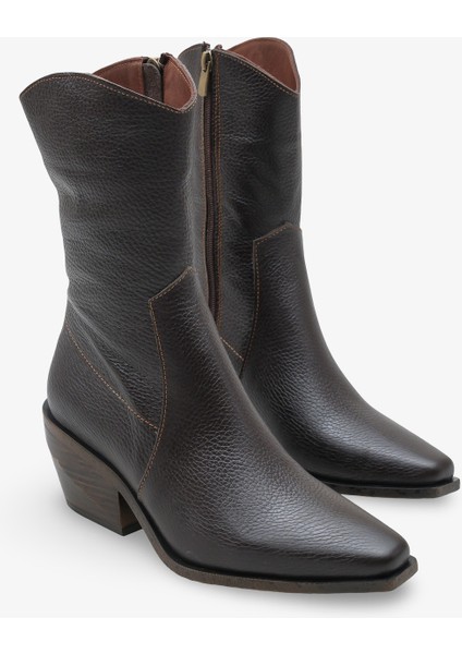 Skaye Kadın Hakiki Deri Western Bot - Kahve fiyatları