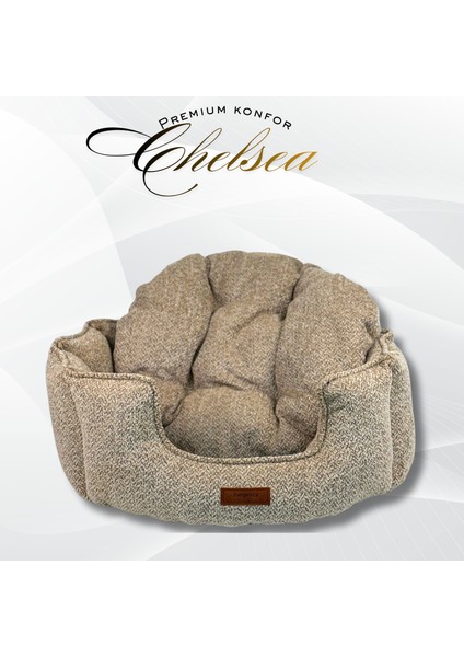 Chelsea Premium Konfor Kedi ve Köpek Yatağı– Yumuşak Dokulu, Yüksek Yan Duvar, Makinede Yıkanabilir modelleri