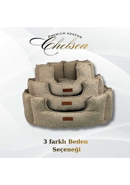 Chelsea Premium Konfor Kedi ve Köpek Yatağı– Yumuşak Dokulu, Yüksek Yan Duvar, Makinede Yıkanabilir fırsatları