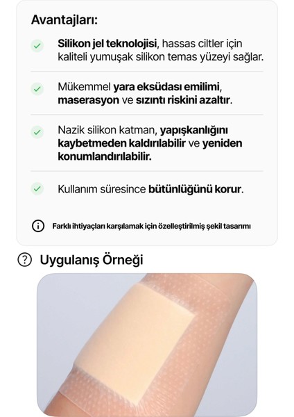 Yapışkan Kenarlı Yumuşak Silikonlu Yara Örtüsü – Su Geçirmez, Hava Geçirir, Hızlı Iyileşme ve Koruma (10’lu Paket) indirimleri