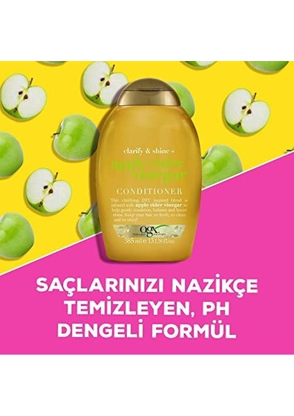 Ogx Işıltı Veren Elma Sirkesi Bakım Kremi Yağlı Saçlar Için 385 ml