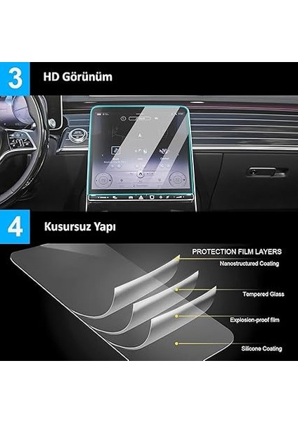 Model Y Juniper Uyumlu 2025 2026 15.4 Inç Multimedya Ekran ve 8 Inç Dokunmatik Ekran 9h Nano Ekran Koruyucu Set fırsatları