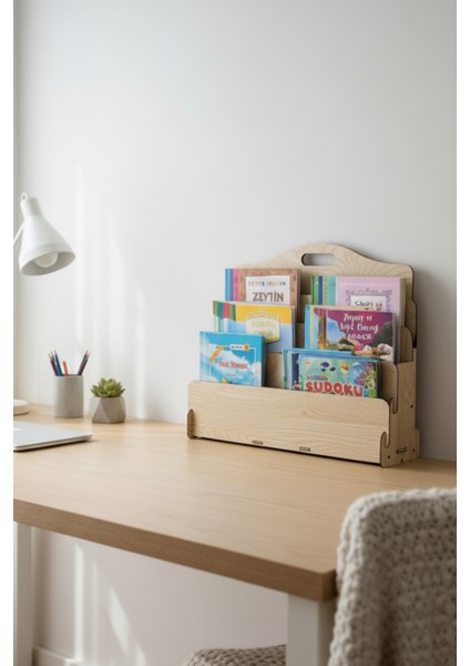 Carry Montessori 4 Raflı Ahşap Mini Kitaplık -Çocuk Odası Kitaplık - Masaüstü Mini Kitaplık modelleri