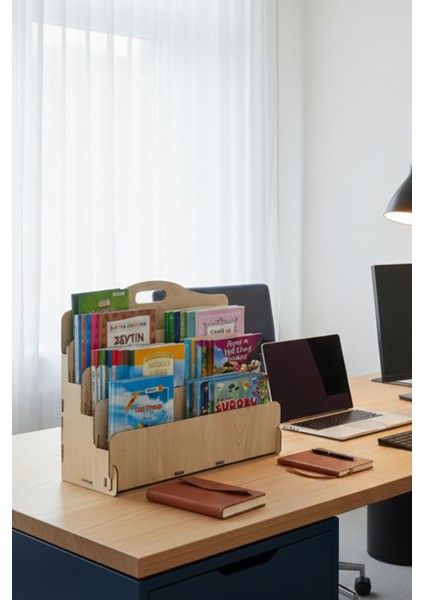 Carry Montessori 4 Raflı Ahşap Mini Kitaplık -Çocuk Odası Kitaplık - Masaüstü Mini Kitaplık fırsatları