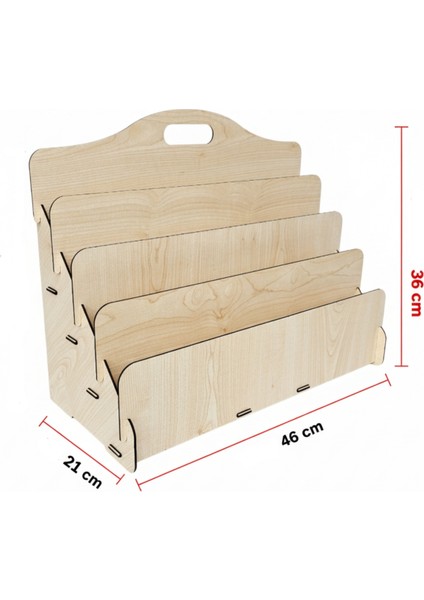 Carry Montessori 4 Raflı Ahşap Mini Kitaplık -Çocuk Odası Kitaplık - Masaüstü Mini Kitaplık