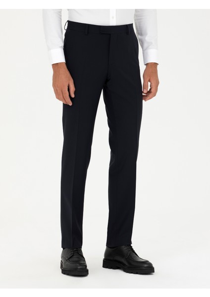 Erkek Lacivert Slim Fit Yün Karışımlı Kumaş Pantolon 50277428-VR033 fiyatları
