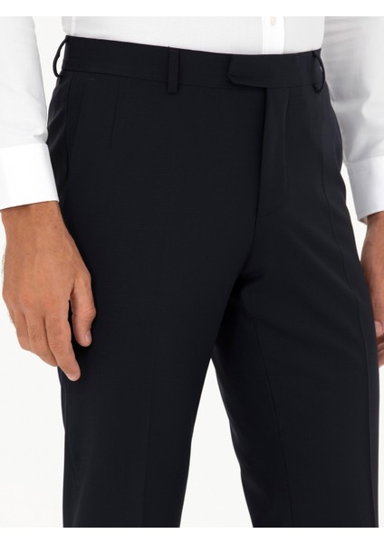 Erkek Lacivert Slim Fit Yün Karışımlı Kumaş Pantolon 50277428-VR033 indirimleri