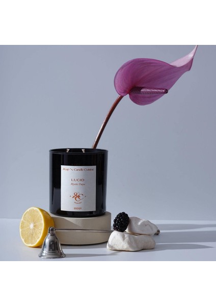 And Candle Cuisine El Yapımı Soya Mumu, Mystic Kokulu Siyah Cam MUM,%100 Vegan, Eco-Friendly | 300 gr • 11OZ