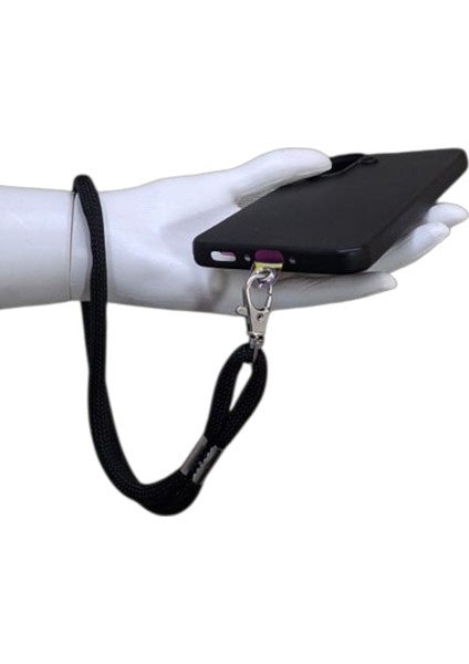 Tüm Kılıflara Uyumlu Siyah Telefon El Askısı