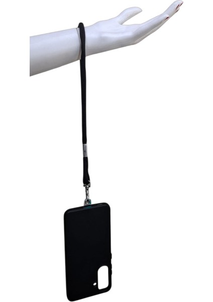 Tüm Kılıflara Uyumlu Siyah Telefon El Askısı