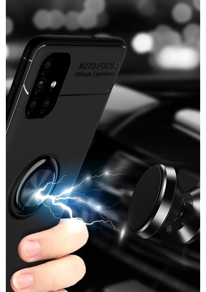 CPT16 Samsung Galaxy M51 Kılıf Range Yüzüklü Silikon - Siyah-Kırmızı fırsatları