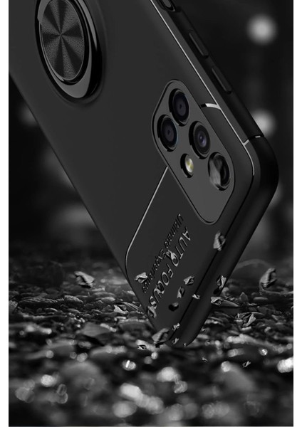 CPT16 Samsung Galaxy M51 Kılıf Range Yüzüklü Silikon - Siyah-Kırmızı