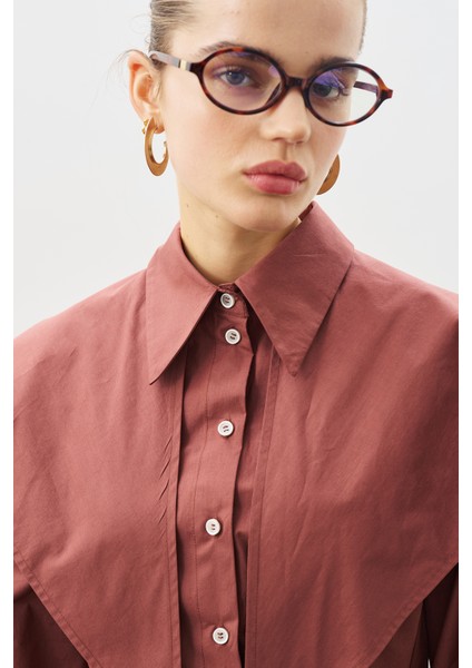 Üçgen Fularlı Oversıze Gömlek Tarçın Kabuğu fırsatları