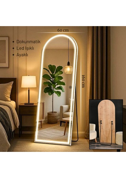 LED Işıklı Ayaklı Boy Aynası 160X60