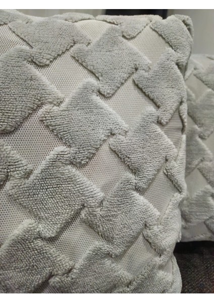 Bohem Tarzı Punch Işlemeli Kırlent Kılıfı Gri