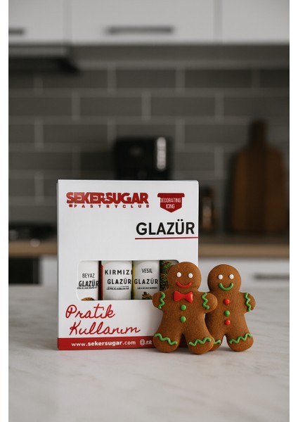 Glazür Set 4'lü Beyaz-Kırmızı-Sarı-Yeşil Icing NET:160GR. (4tüp x 40 G) fiyatları