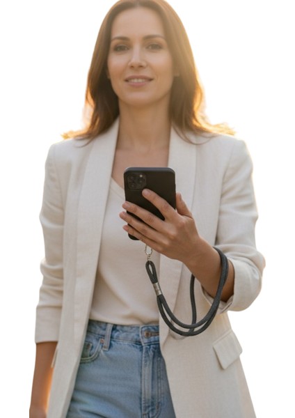 ANTRASİT PARACORD TELEFON EL ASKISI TÜM KILIFLARA UYUMLU