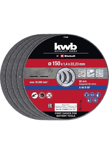 Metal Kesici Disk 150 x 1,4 x 22,23 mm 5 Adet - 49711946