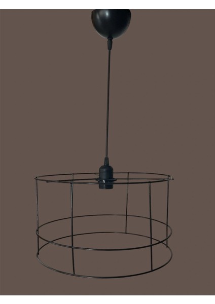 Silindir Avize Teli , Iskeleti (Büyük Boy 35X20 Cm) Siyah Statik Boyalı (Duy Takımı Dahil) fiyatları