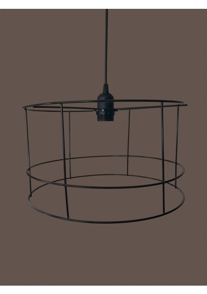 Silindir Avize Teli , Iskeleti (Büyük Boy 35X20 Cm) Siyah Statik Boyalı (Duy Takımı Dahil) modelleri