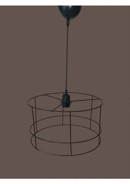 Silindir Avize Teli , Iskeleti (Büyük Boy 35X20 Cm) Siyah Statik Boyalı (Duy Takımı Dahil) fırsatları