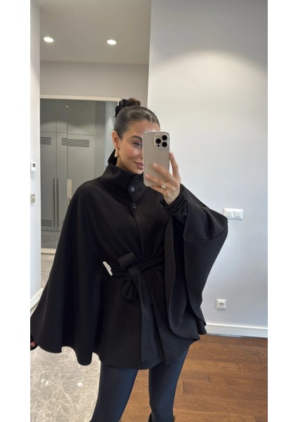 Kemer Detaylı Kaşe Panço modelleri