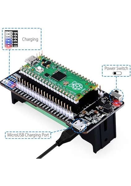 Raspberry Pi Piro Ups Güç Kaynağı Kesintisiz Ups Hat 18 650 Pil Şarj Cihazı Güç Bankası Güç Yönetimi Raspberry Pi Pico Için Genişletme Kartı modelleri