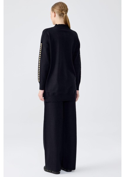 22005 Şerit Taş Işlemeli Triko Pantolonlu Takım fırsatları