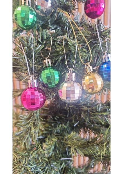 Yılbaşı Çam Ağacı Süsü Karışık Renk Top Parlak Görünümlü Küre Süs 3 cm 9 Adet modelleri