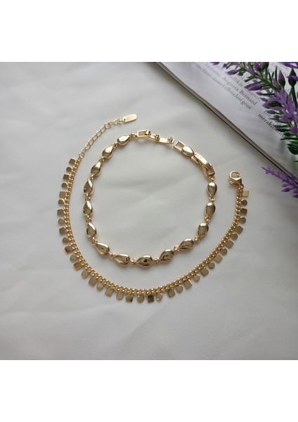 Pullu, Sallantılı 14K Altın Rengi Premium Kaplama Kadın Bileklik fırsatları