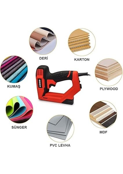 KBZ200B 8-16MM Zımba ve 15-16MM Profesyonel Çivi Çakma Makinesi + 3000 Adet Yedek Zımba ve Çivi indirimleri
