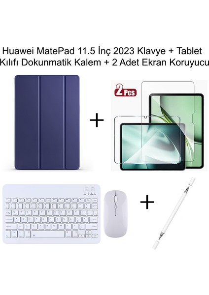Yesnıce Huawei Matepad 11.5 Inç 2023 Uyumlu Standlı Kılıf ve Dokunmatik Kalem ve Klavye ve Mouse