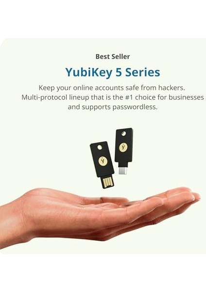Yubikey 5c - Iki Factor Authentication USB Security Key, Usb-C Bağlantı Noktalarına Uyar - Çevrimiçi Hesabınızı Parodan Daha Fazla Korur, Fıdo Sertifikalı USB Şifre Anahtarı fiyatları