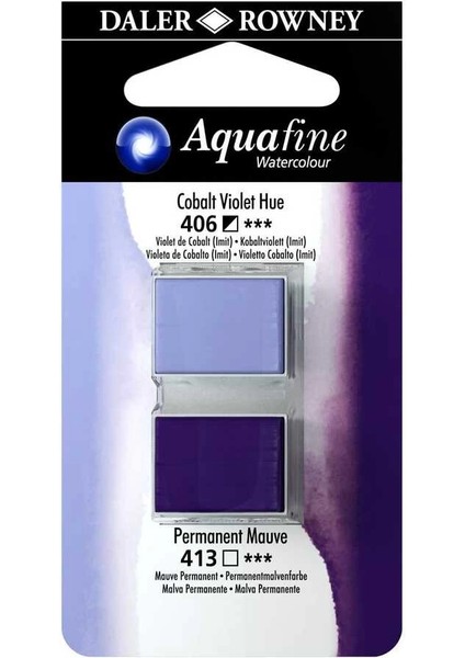 Aquafine 1/2 Tablet Sulu Boya 2'li Set Cobalt Vıolet Hue / Mauve
