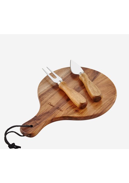 Acacia Elegance Kahverengi Ahşap Peynir Sunum Tabağı fiyatları