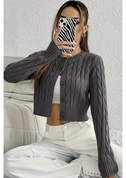 Örgü Desenli Kadın Triko Hırka (S,m,l Uyumludur) P-00018294 fiyatları