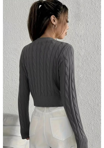 Örgü Desenli Kadın Triko Hırka (S,m,l Uyumludur) P-00018294 fırsatları