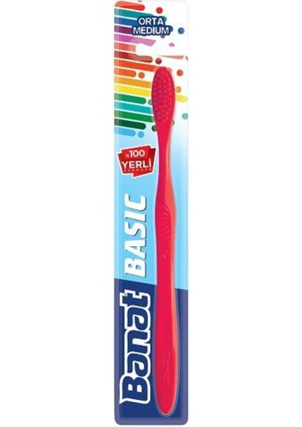 Banat Basic Diş Fırçası - Orta Sertlik (Kırmızı)