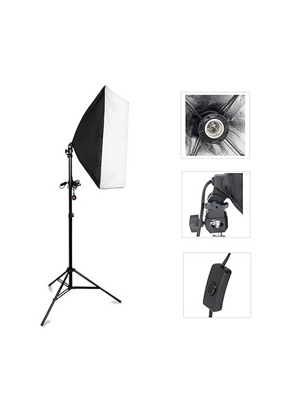 Softbox Çift Duylu Sürekli Işık Seti, 50X70CM fiyatları