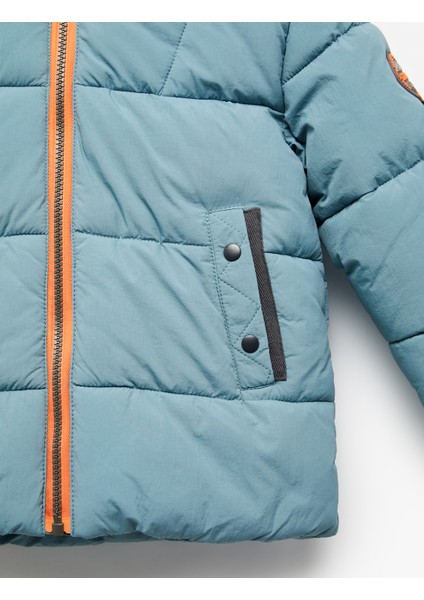 Uzun Kollu Cepli Içi Suni Kürklü Kapşonlu Şişme Mont fırsatları