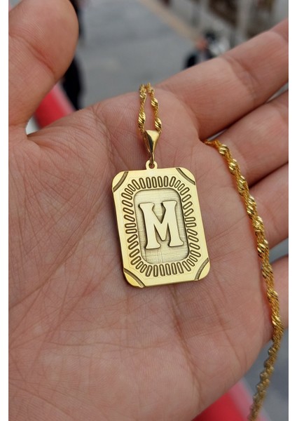 925 Ayar Gümüş 24 Ayar Altın Kaplama Harf Kolye