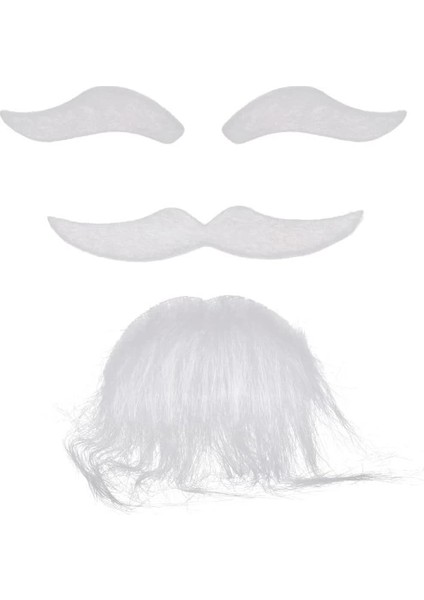 Beyaz Renk Kendinden Yapışkanlı Takma Sakal Bıyık ve Kaş Seti fırsatları