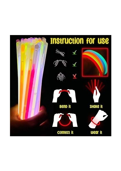 Shop-Mağaza Glow Parti Malzemeleri, Doğum, Düğün Favors, Karışık Renkli Işık Stick, 25PCS Için Bilezikler Bilek Bandı Neon Kolye Sticks Kırpma modelleri