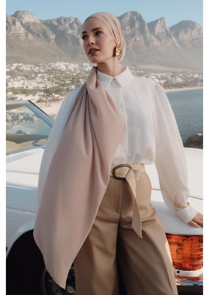 Organik Kırışık Şal Krem