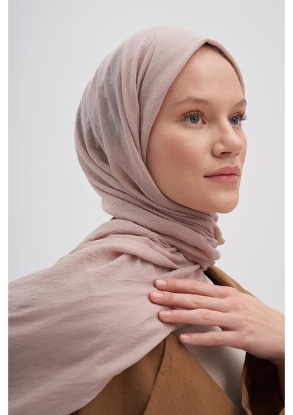 Organik Kırışık Şal Krem modelleri