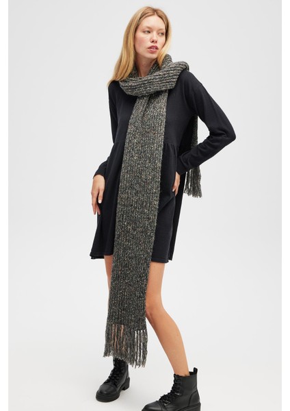 Mikado Yumuşak Dokulu Unisex Atkı - Antrasit Melanj fiyatları